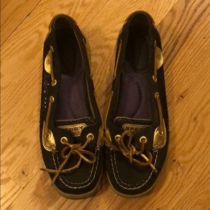 Black and Gold Sperry Top Sider